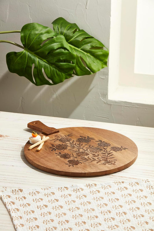 Block Print Circle Board; 18 1/2" x 15"
