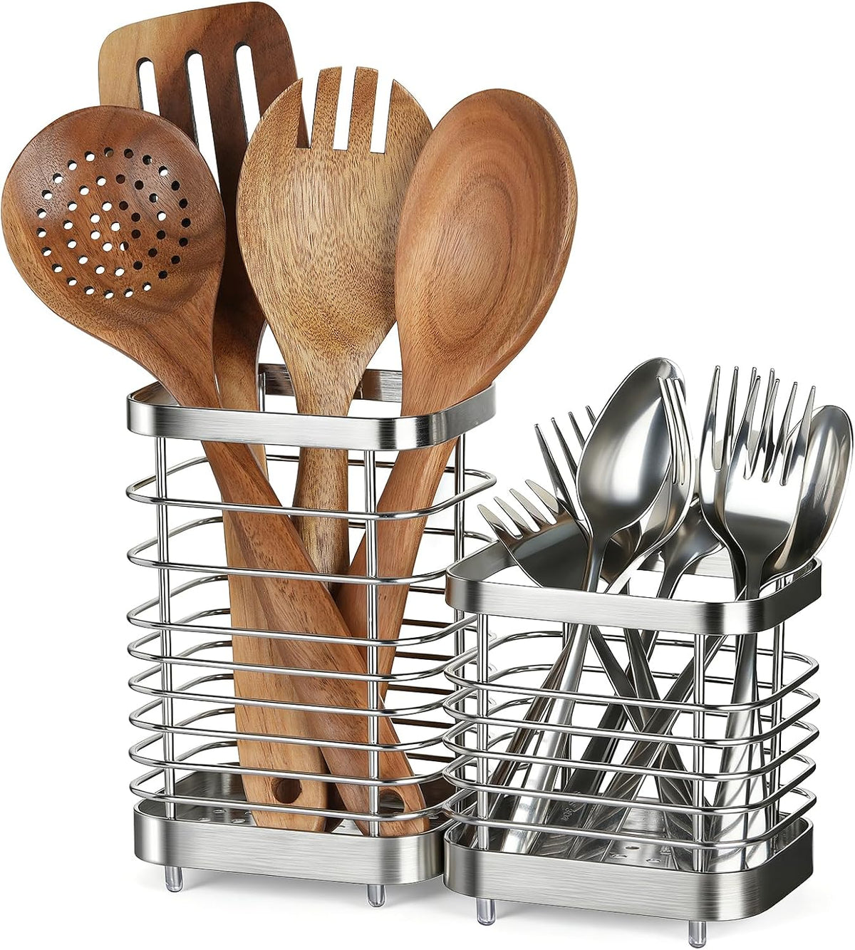 Utensil Holder, Stainless Steel Corner Utensil Holder for Kitchen Counter