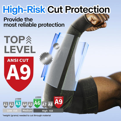 PRO-SKIN ANSI A9 Cut Resistant Arm Sleeves for Men & Women S904-B, Puncture Resistant Arm Protectors for High Risk Work, UPF50+ UV Protection Cooling Gardening Sleeves, Bulk Orders Available