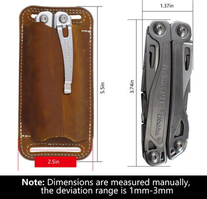 Horizontal Carry Leather Knife Sheath | 5.5", Everyday Carry, For Leatherman, EDC Belt Pouch, For Pocket Folding Knives
