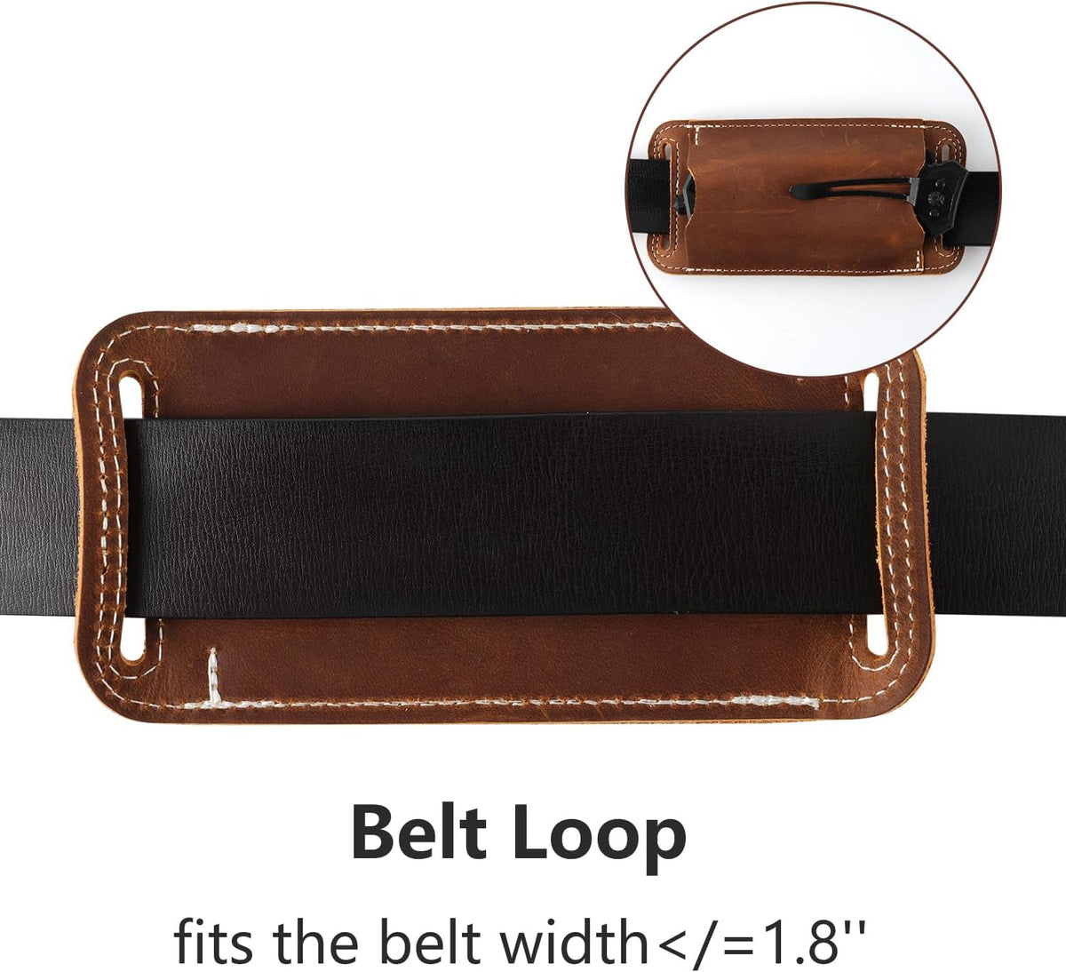 Horizontal Carry Leather Knife Sheath | 5.5", Everyday Carry, For Leatherman, EDC Belt Pouch, For Pocket Folding Knives
