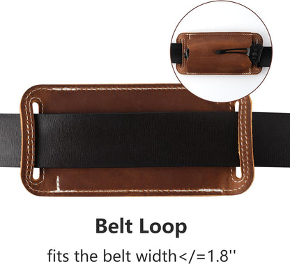 Horizontal Carry Leather Knife Sheath | 5.5", Everyday Carry, For Leatherman, EDC Belt Pouch, For Pocket Folding Knives