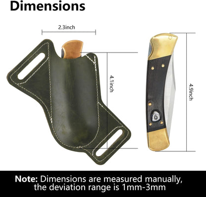 Horizontal Carry Leather Knife Sheath | 5.5", Everyday Carry, For Leatherman, EDC Belt Pouch, For Pocket Folding Knives