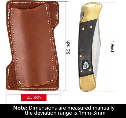 Horizontal Carry Leather Knife Sheath | 5.5", Everyday Carry, For Leatherman, EDC Belt Pouch, For Pocket Folding Knives