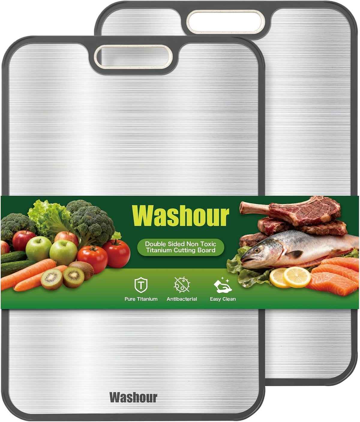 Titanium Cutting Board for Kitchen 16" x 11", 2-in-1 Cutting Mat