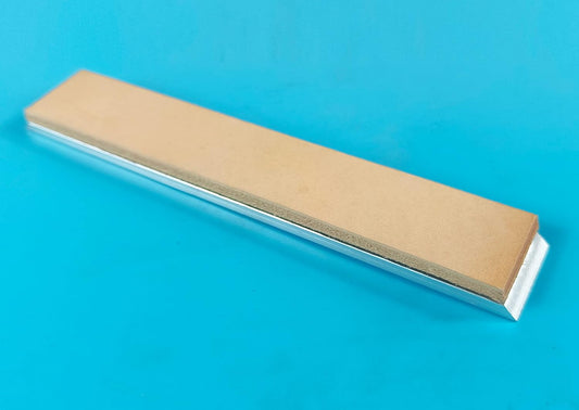 4mm Cowhide Leather Strop Sharpening Stone, Rectangular Shape, 6" x 1" with Aluminum Mounting for Edge Pro Apex Knife Sharpener
