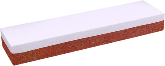 Whetstone Kitchen Knife Sharpening Stone, 8-Inches, Hatchet, Knife, and Axe Sharpener for Home, Field, and Shop, Sharpening Tool with Red Non-Slip Plastic Base, Supports Fine & Coarse Grinding