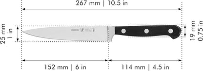 Classic 6-Inch Utility Knife, Razor-Sharp, German Engineered | Fully Forged Construction Provides Balance with Traditional Triple-Rivet Handles Enables Comfortable Easy Cutting.