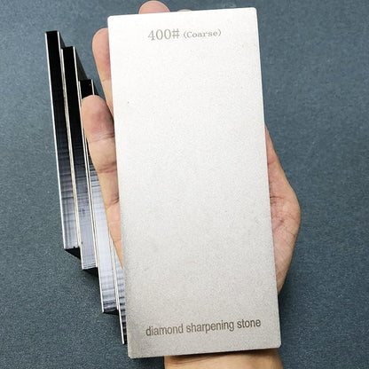 Diamond Sharpening Stone 2 Side Grit and Stropping Leather Strop, 80/180/240/400/600/800/1000/1500/2000/3000 Grit Kitchen Whetstone Honing Stone, Sharpening Dull Knives Grindstone Tool
