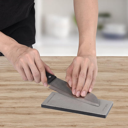Diamond Sharpening Stone 2 Side Grit and Stropping Leather Strop, 80/180/240/400/600/800/1000/1500/2000/3000 Grit Kitchen Whetstone Honing Stone, Sharpening Dull Knives Grindstone Tool