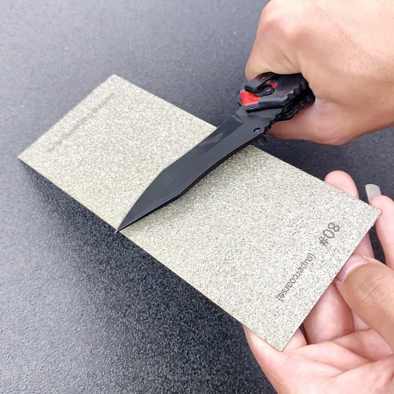 Diamond Sharpening Stone 2 Side Grit and Stropping Leather Strop, 80/180/240/400/600/800/1000/1500/2000/3000 Grit Kitchen Whetstone Honing Stone, Sharpening Dull Knives Grindstone Tool