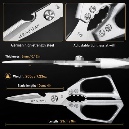 Kitchen Scissors for Food All Purpose Cooking Shears for Meat | Effortlessly Cut Poultry, Meat, Seafood, Vegetables And Herbs With Sharp Japanese Steel Blades Built For Heavy-Duty Prep