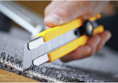 25mm Extra Heavy-Duty Utility Knife (H-1) - Anti-Slip Rubber Inset | 25mm Japanese tool steel snap-off, anti-slip rubber inset, ratchet-lock - Heavy cutting - Contractors and Construction