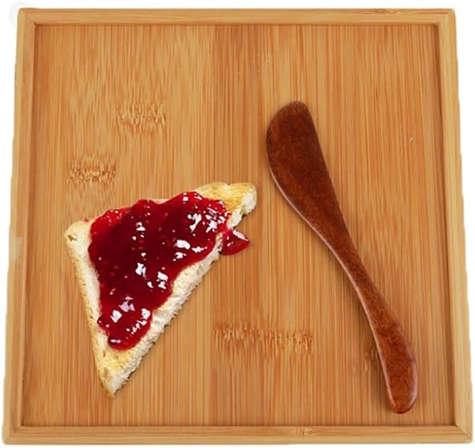 2pcs Wooden Butter Knife, 6 Inch Jelly Cheese Spreader Jam Sandwich Spreaders, Mini Wooden Spatulas Condiment Knives for Kitchen
