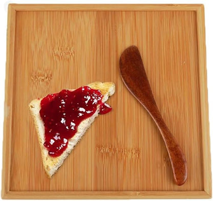 2pcs Wooden Butter Knife, 6 Inch Jelly Cheese Spreader Jam Sandwich Spreaders, Mini Wooden Spatulas Condiment Knives for Kitchen