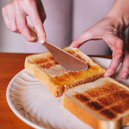 2pcs Wooden Butter Knife, 6 Inch Jelly Cheese Spreader Jam Sandwich Spreaders, Mini Wooden Spatulas Condiment Knives for Kitchen