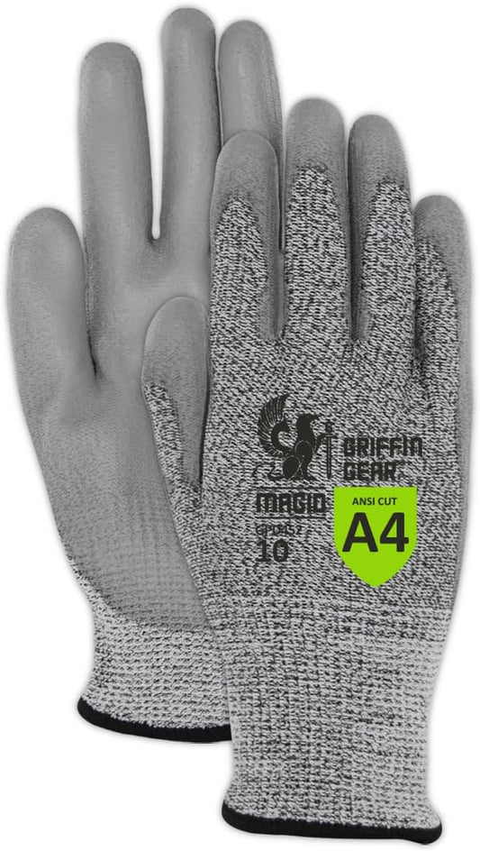 MAGID Griffin Gear ANSI A4 Sandy Nitrile Coated Work Gloves