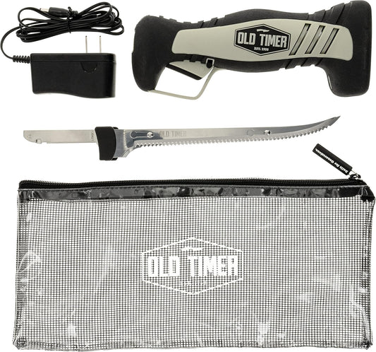 Electric Fillet Knife with Rechargeable Battery, 8" Blade, High Carbon Stainless Steel, For Fishing, Filleting, and Outdoors