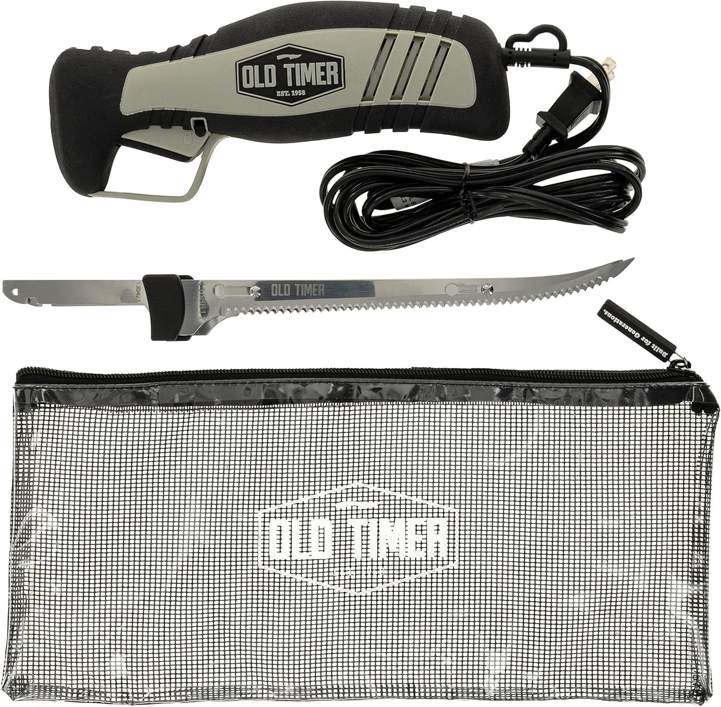 Electric Fillet Knife with Rechargeable Battery, 8" Blade, High Carbon Stainless Steel, For Fishing, Filleting, and Outdoors