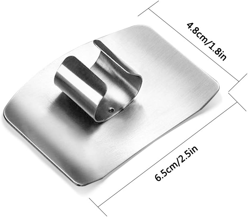 Stainless Steel Finger Guard (5-Pack) - Adjustable Kitchen Safety Protector for Vegetable, Fruit & Meat Cutting