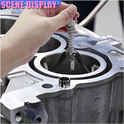 Adjustable Engine Cylinder Hone Tool, 1-1/4" to 3-1/2" Bore | 3-Stone 220 Grit Deglazer, Auto Bore Grinding, Cylinder Wall Honing Tool, Brake Piston Repair, Spring Loaded Tension Claws