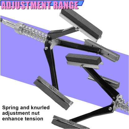 Adjustable Engine Cylinder Hone Tool, 1-1/4" to 3-1/2" Bore | 3-Stone 220 Grit Deglazer, Auto Bore Grinding, Cylinder Wall Honing Tool, Brake Piston Repair, Spring Loaded Tension Claws