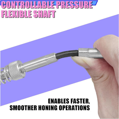 Adjustable Engine Cylinder Hone Tool, 1-1/4" to 3-1/2" Bore | 3-Stone 220 Grit Deglazer, Auto Bore Grinding, Cylinder Wall Honing Tool, Brake Piston Repair, Spring Loaded Tension Claws