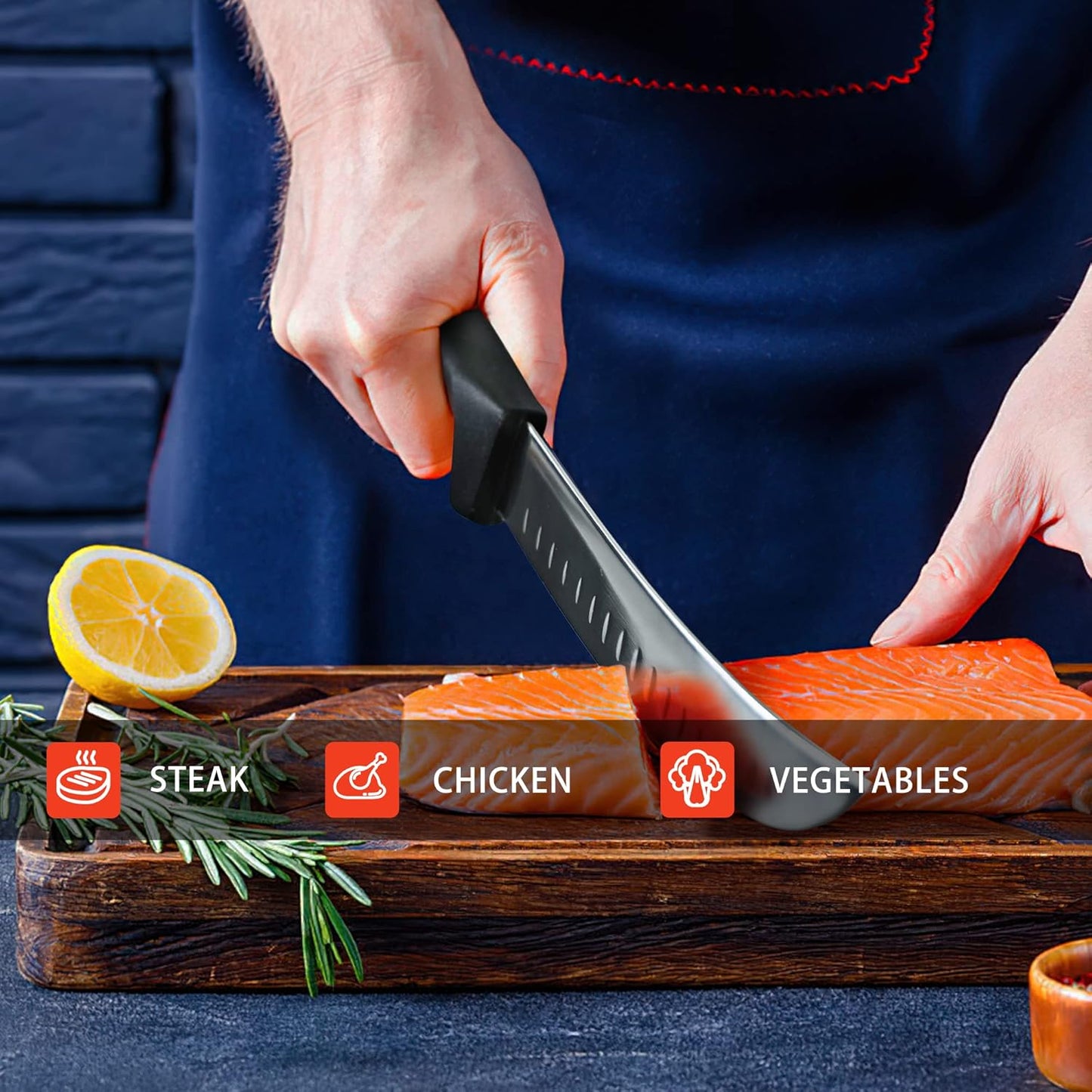 8 Inch Curved Breaking Knife, Butcher Knife for Meat Cutting | High-carbon steel, Ultra-sharp for meat & bone, Ergonomic non-slip handle, Ideal for butcher & kitchen, 8-inch curved blade.