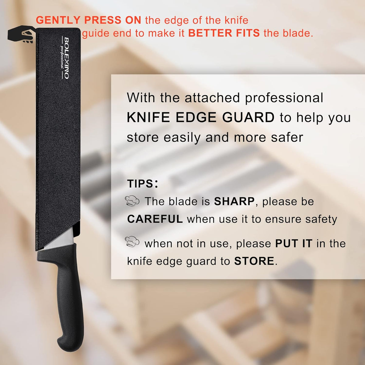 8 Inch Curved Breaking Knife, Butcher Knife for Meat Cutting | High-carbon steel, Ultra-sharp for meat & bone, Ergonomic non-slip handle, Ideal for butcher & kitchen, 8-inch curved blade.