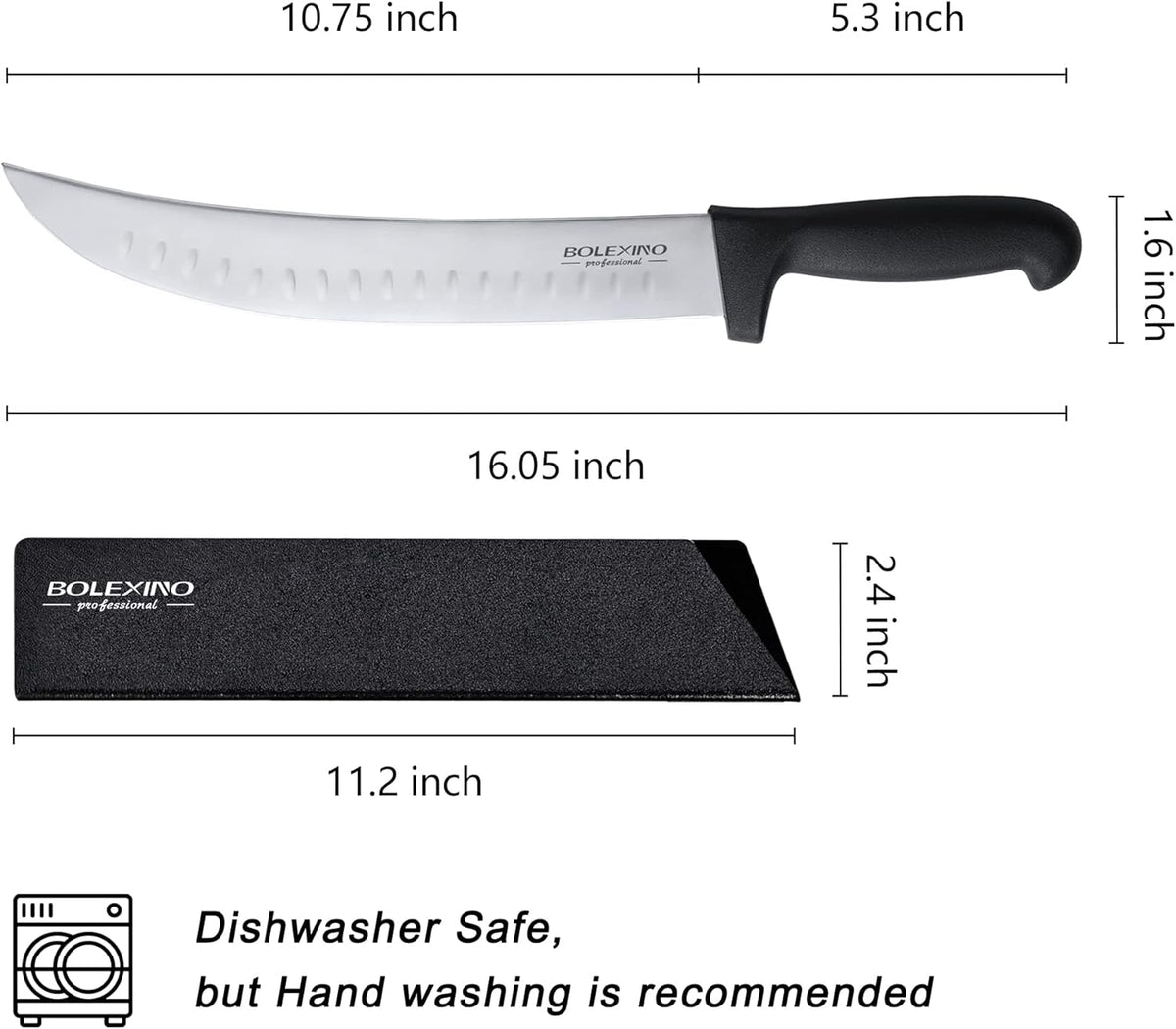 8 Inch Curved Breaking Knife, Butcher Knife for Meat Cutting | High-carbon steel, Ultra-sharp for meat & bone, Ergonomic non-slip handle, Ideal for butcher & kitchen, 8-inch curved blade.