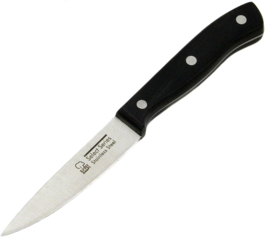 Select Stainless Steel Paring Knife, 4 inch blade 12 inch in length, Black
