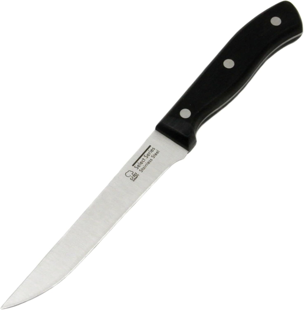 Select Stainless Steel Paring Knife, 4 inch blade 12 inch in length, Black