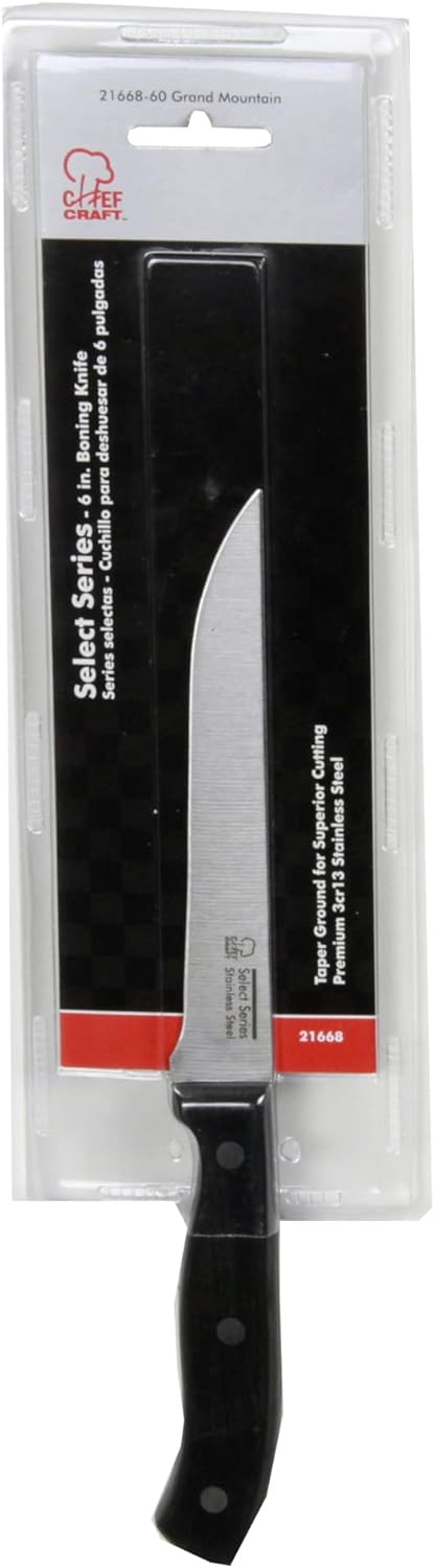 Select Stainless Steel Paring Knife, 4 inch blade 12 inch in length, Black