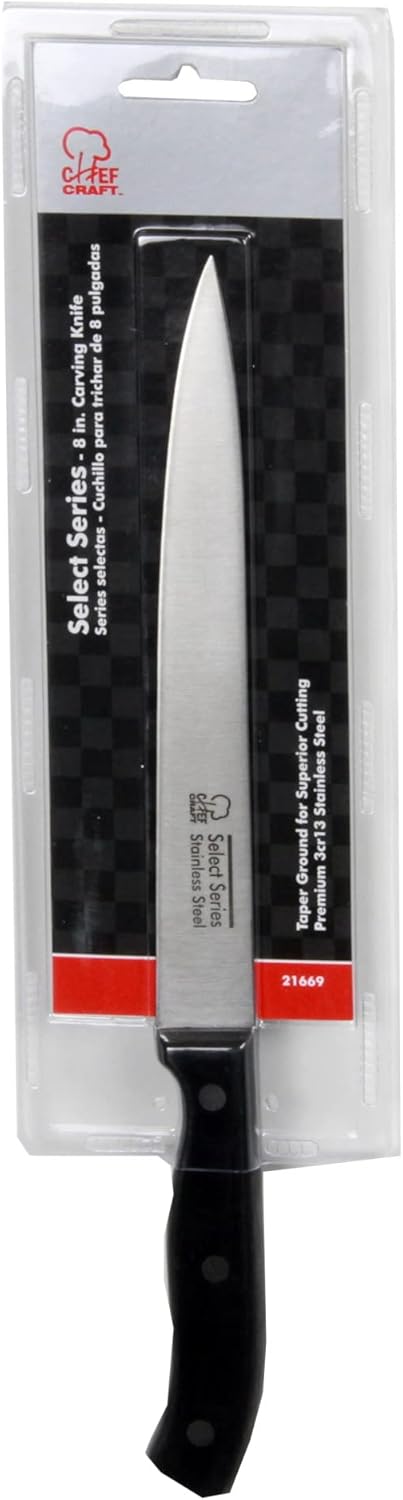 Select Stainless Steel Paring Knife, 4 inch blade 12 inch in length, Black
