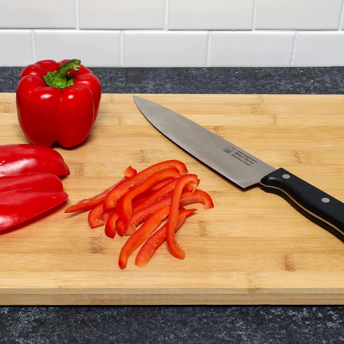 Select Stainless Steel Paring Knife, 4 inch blade 12 inch in length, Black