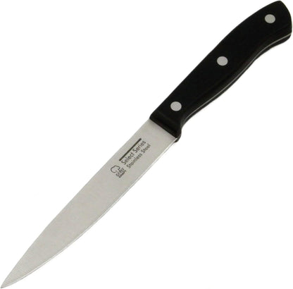 Select Stainless Steel Paring Knife, 4 inch blade 12 inch in length, Black