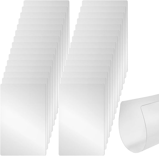 30 Pack Plastic Cutting Board Mats, Flexible Clear Cutting Mats 17 x 11 In, Kitchen Cutting Board Sheets Frosted Placemats BPA-Free, Non-Porous