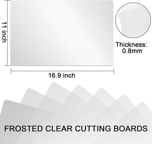 30 Pack Plastic Cutting Board Mats, Flexible Clear Cutting Mats 17 x 11 In, Kitchen Cutting Board Sheets Frosted Placemats BPA-Free, Non-Porous
