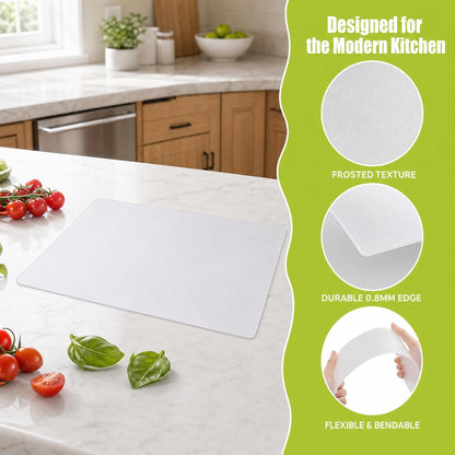 30 Pack Plastic Cutting Board Mats, Flexible Clear Cutting Mats 17 x 11 In, Kitchen Cutting Board Sheets Frosted Placemats BPA-Free, Non-Porous