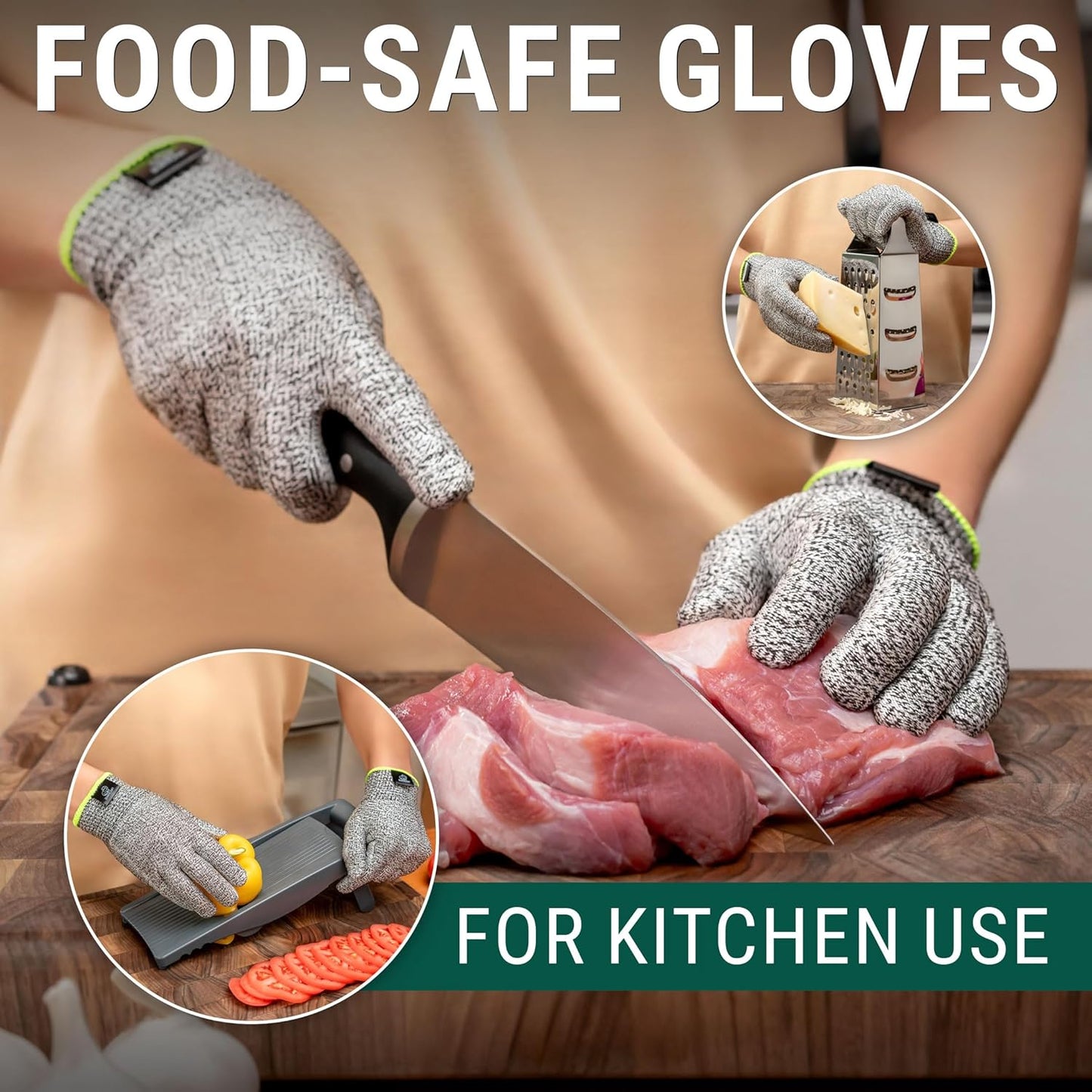 Wood Carving Gloves CRG - Cutting Cut Resistant Gloves Level 5 for Whittling, Woodworking, Food Prep