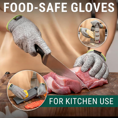 Wood Carving Gloves CRG - Cutting Cut Resistant Gloves Level 5 for Whittling, Woodworking, Food Prep