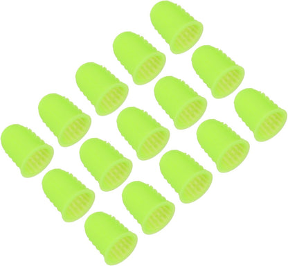 Rubber Finger Tips, 15 Pack Silicone Thumb Fingertip Protector Finger Cots Covers Guard Pads Thimble Grips for Office Counting Sewing, Pink Large Size
