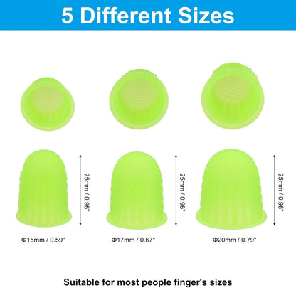 Rubber Finger Tips, 15 Pack Silicone Thumb Fingertip Protector Finger Cots Covers Guard Pads Thimble Grips for Office Counting Sewing, Pink Large Size