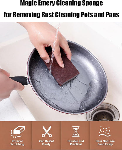Magic Emery Cleaning Sponge Nano Carborundum Sponge Scrub Pad Pot Scrubber for Removing Rust Cleaning Pots and Pans (5 Pack)
