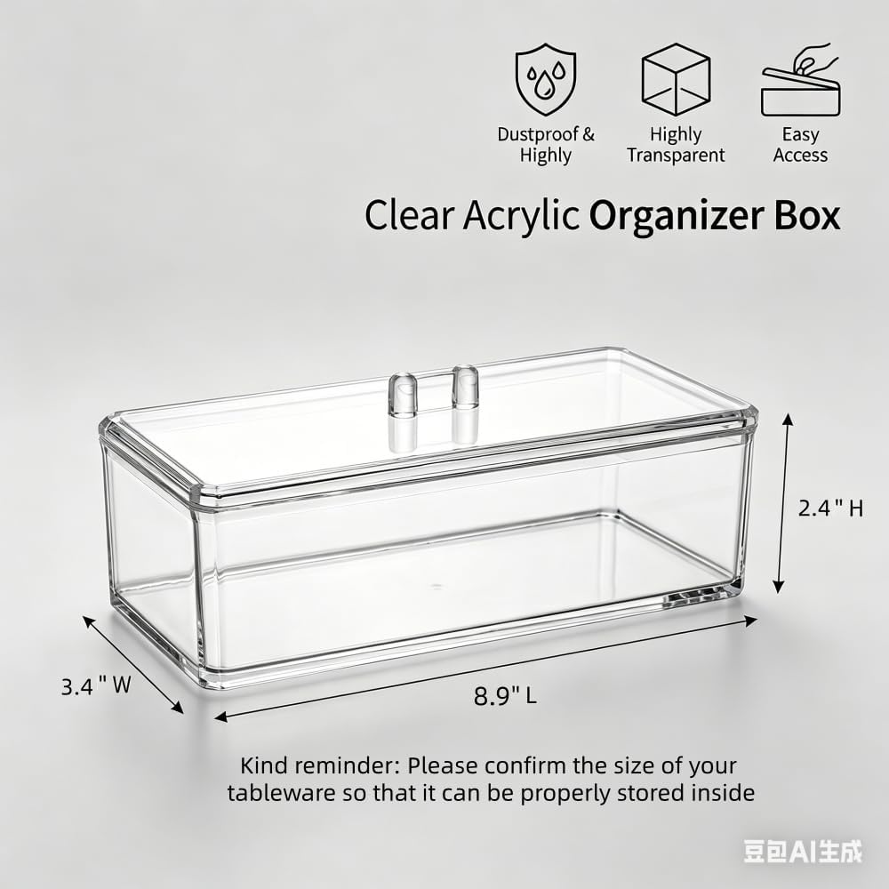 Flatware Tray with Lid and Drainer,Silverware Tray Kitchen Dinnerware Holder and Utensil Storage Container for Flatware and Silverware (White)