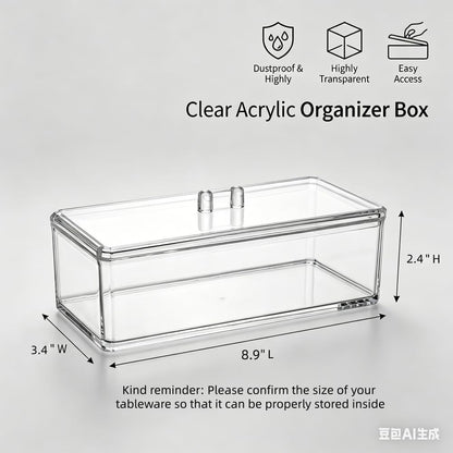 Flatware Tray with Lid and Drainer,Silverware Tray Kitchen Dinnerware Holder and Utensil Storage Container for Flatware and Silverware (White)