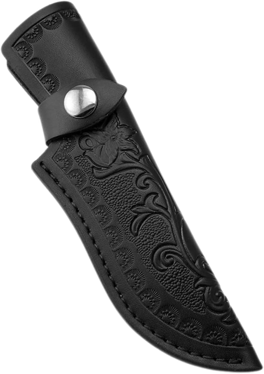 Leather Knife Sheath for Fixed Blade - 4.3 Inch Belt Loop,Handcrafted Protective Cover for Hunting,Outdoor & Tactical Knives (【M】 Brown / 7.28 in)