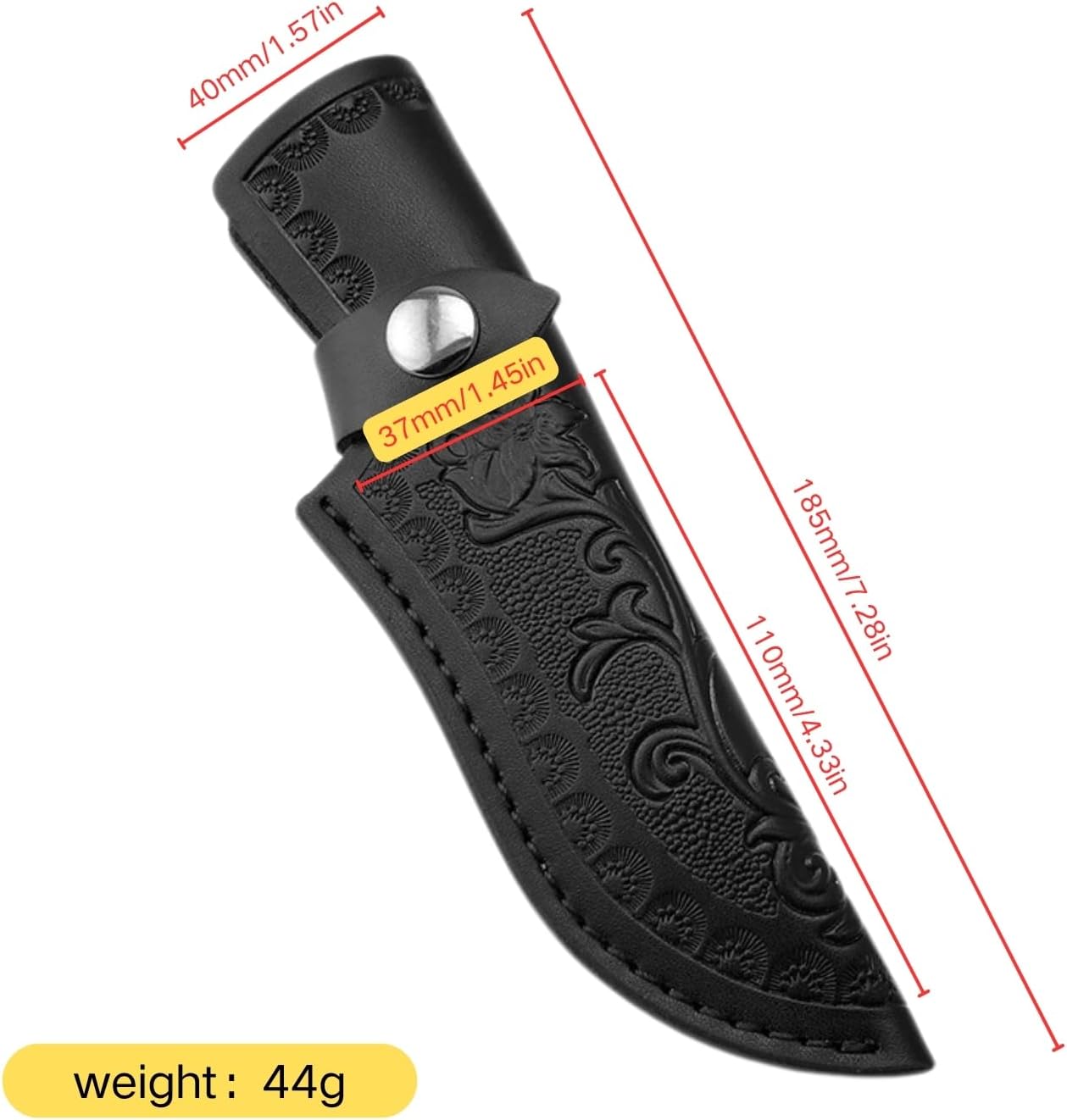 Leather Knife Sheath for Fixed Blade - 4.3 Inch Belt Loop,Handcrafted Protective Cover for Hunting,Outdoor & Tactical Knives (【M】 Brown / 7.28 in)