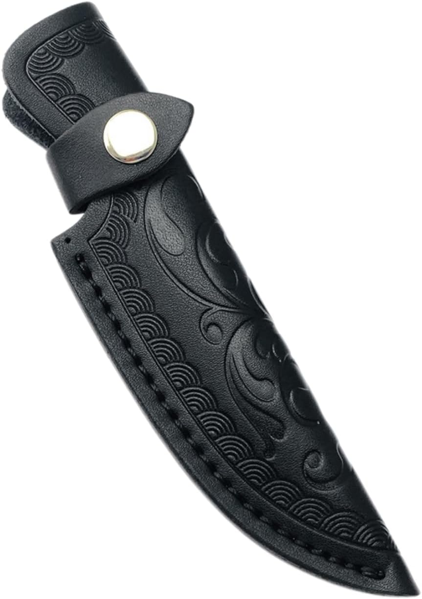 Leather Knife Sheath for Fixed Blade - 4.3 Inch Belt Loop,Handcrafted Protective Cover for Hunting,Outdoor & Tactical Knives (【M】 Brown / 7.28 in)