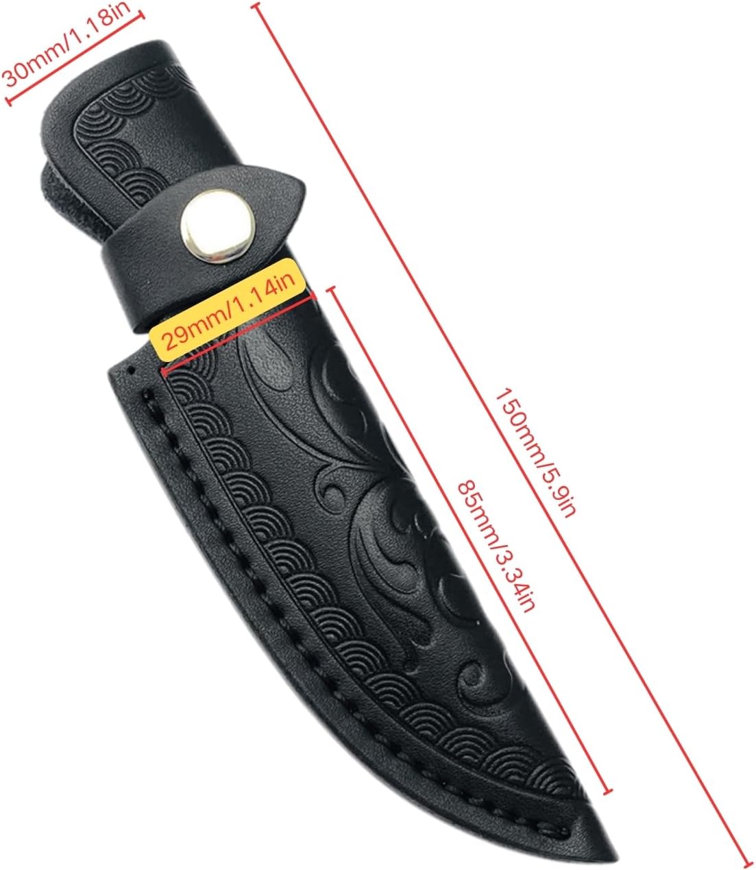 Leather Knife Sheath for Fixed Blade - 4.3 Inch Belt Loop,Handcrafted Protective Cover for Hunting,Outdoor & Tactical Knives (【M】 Brown / 7.28 in)